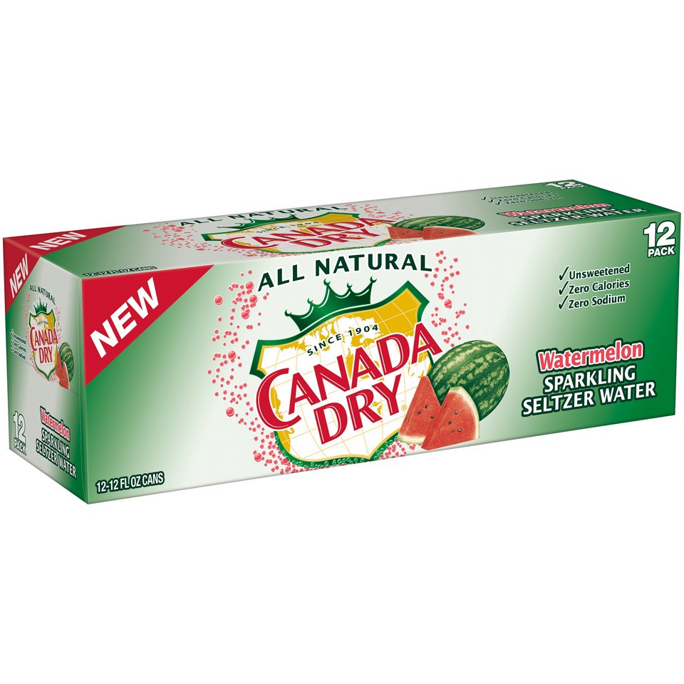 slide 2 of 2, Canada Dry Watermelon Sparkling Seltzer Water- 12 ct, 12 ct; 12 fl oz