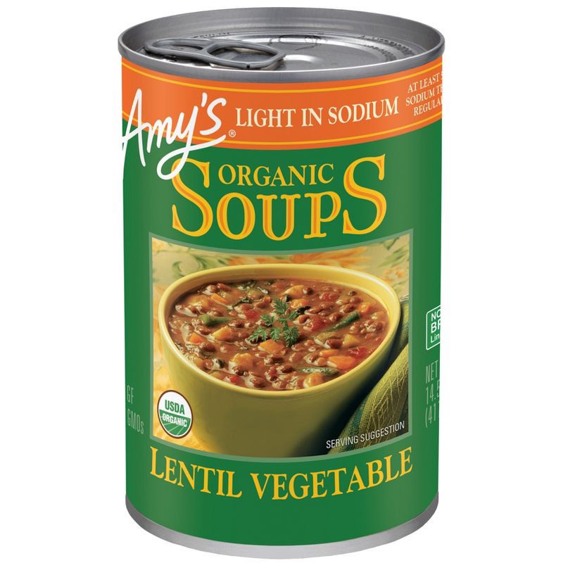 slide 1 of 10, Amy's Organic Gluten Free Low Sodium Lentil Vegetable Soup - 14.5oz, 14.5 oz