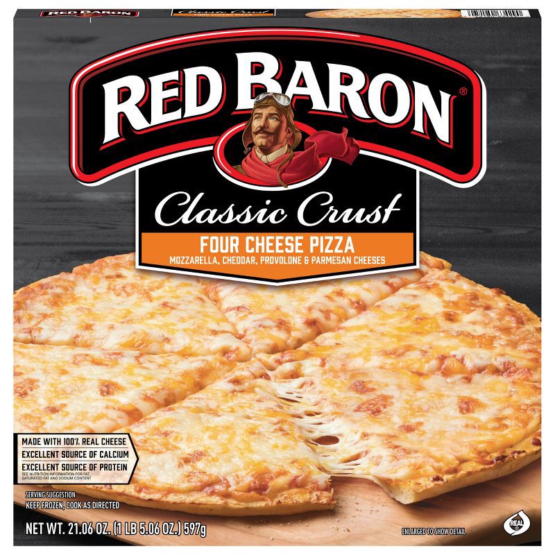 slide 1 of 14, Red Baron Four Cheese Classic Crust Frozen Pizza - 21.06oz, 21.06 oz