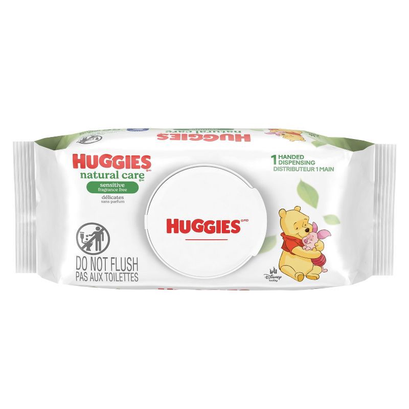 slide 2 of 10, Huggies Natural Care Sensitive Unscented Baby Wipes - 1 pack (56ct total wipes), 1 ct, 56 ct