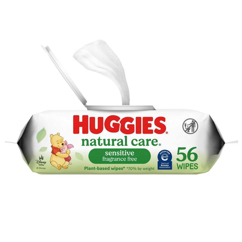 slide 1 of 10, Huggies Natural Care Sensitive Unscented Baby Wipes - 1 pack (56ct total wipes), 1 ct, 56 ct