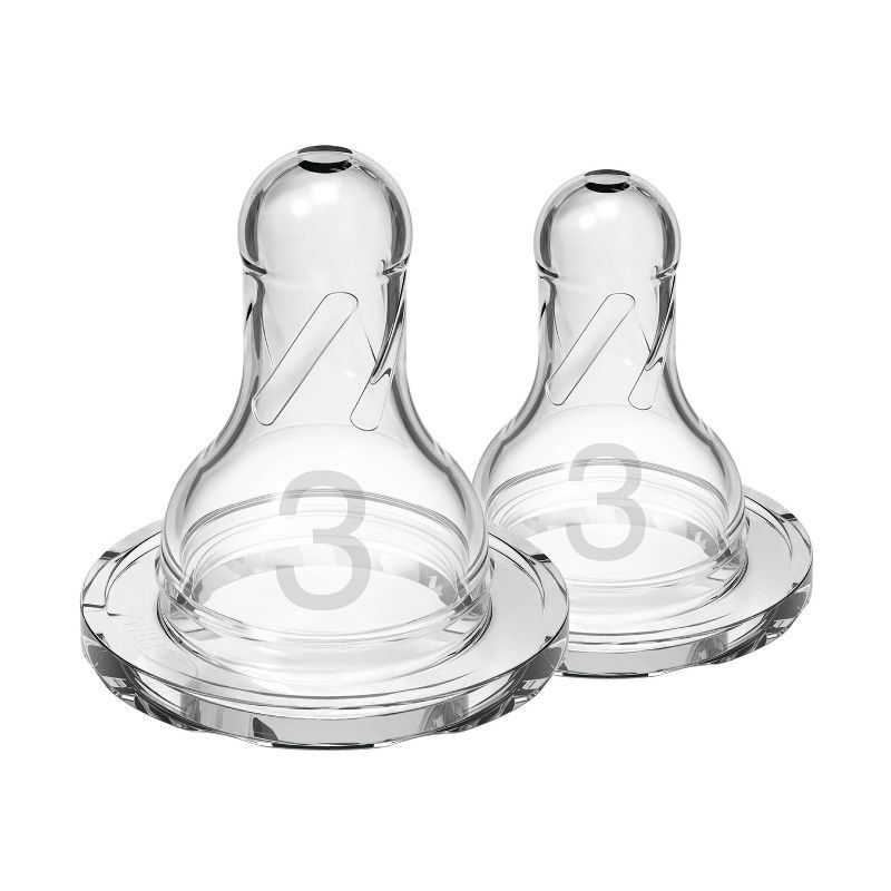 slide 1 of 18, Dr. Brown's Level 3 Narrow Baby Bottle Silicone Nipple - Medium-Fast Flow - 2pk - 6m+, 2 ct