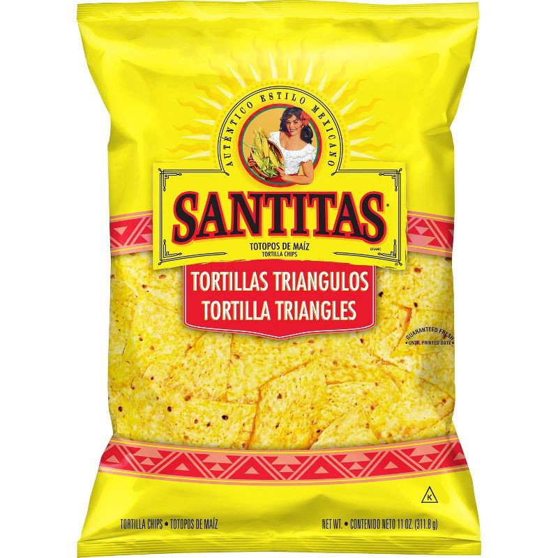 slide 1 of 3, Santitas Yellow Corn Tortilla Chips Triangles - 11oz, 11 oz