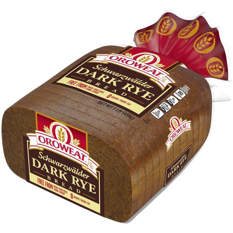 slide 2 of 9, Oroweat Dark Rye Bread - 16oz, 16 oz