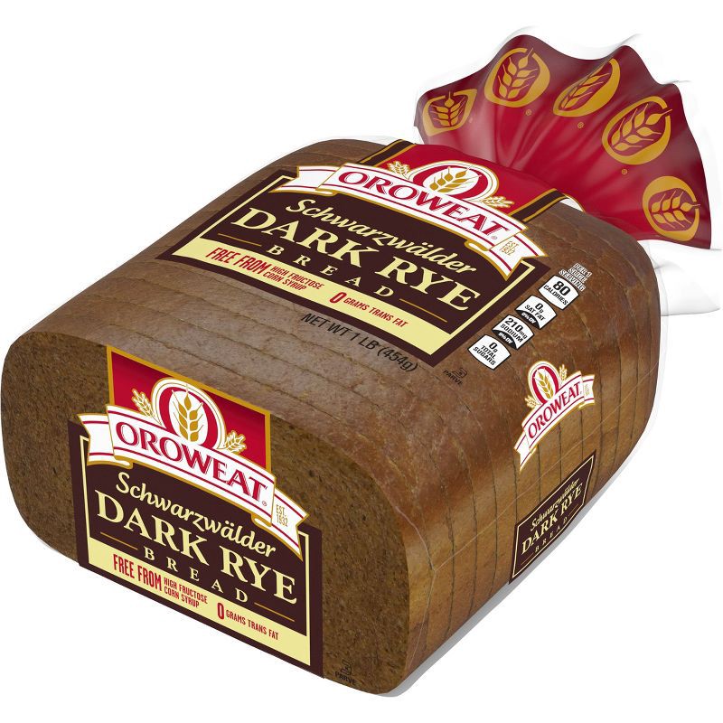 slide 4 of 9, Oroweat Dark Rye Bread - 16oz, 16 oz