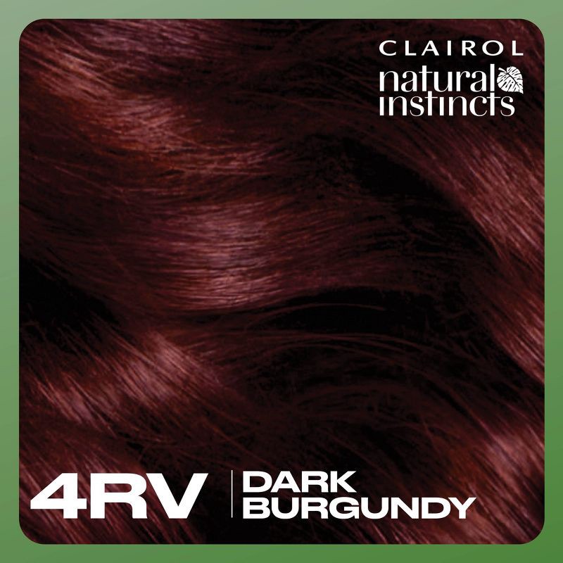 slide 4 of 9, Natural Instincts Clairol Demi-Permanent Hair Color Cream Kit - 4RV Dark Burgundy, Rich Plum, 1 ct