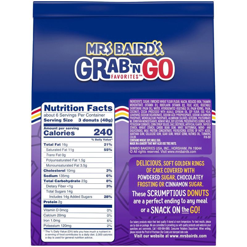 slide 4 of 4, Mrs Baird's Grab N' Go Favorites Chocolate Frosted Donuts - 11.25oz, 11.25 oz