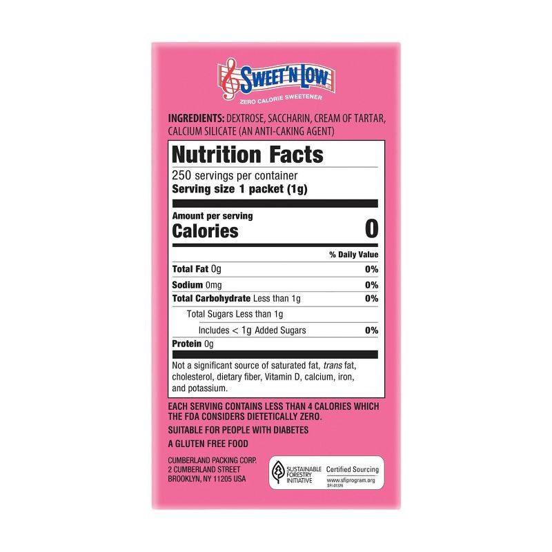 slide 6 of 6, Sweet'N Low Zero Calorie Sweetener Packets - 250/8.75oz, 250/8.75 oz