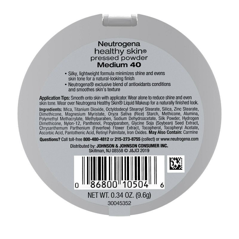 slide 2 of 6, Neutrogena Healthy Skin Pressed Makeup Powder Compact with Antioxidants & Pro Vitamin B5 to Even Skin Tone - 40 Medium - 0.34oz, 0.34 oz