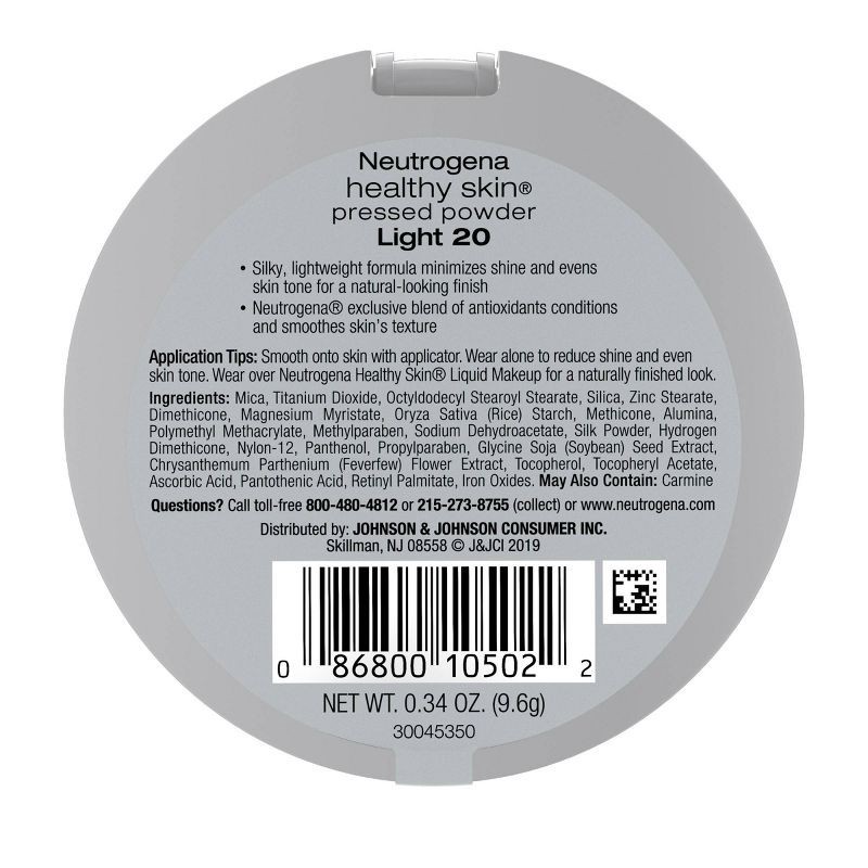 slide 2 of 6, Neutrogena Healthy Skin Pressed Makeup Powder Compact with Antioxidants & Pro Vitamin B5 to Even Skin Toner - 20 Light - 0.34oz, 0.34 oz