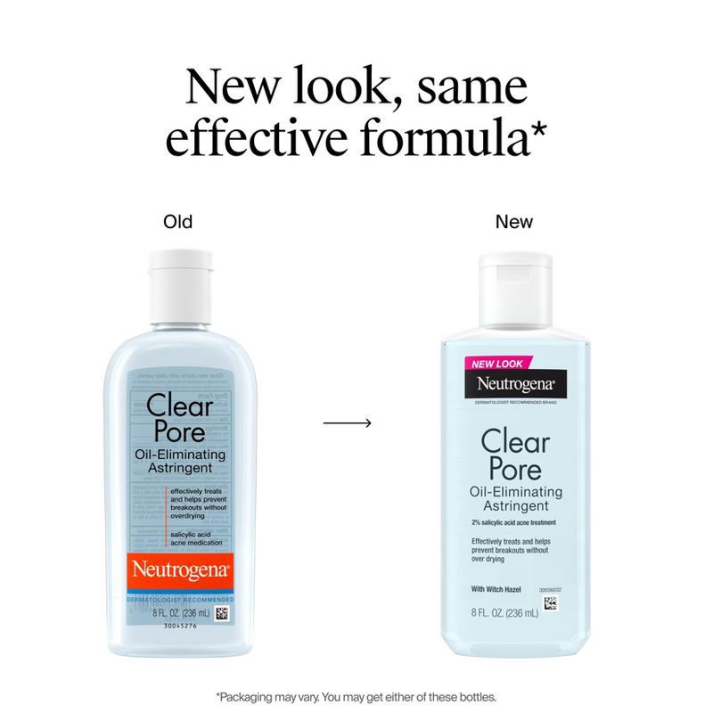 slide 3 of 8, Neutrogena Clear Pore Oil-Eliminating Facial Astringent, Pore Clearing Treatment for Acne-Prone Skin - 8 fl oz, 8 fl oz