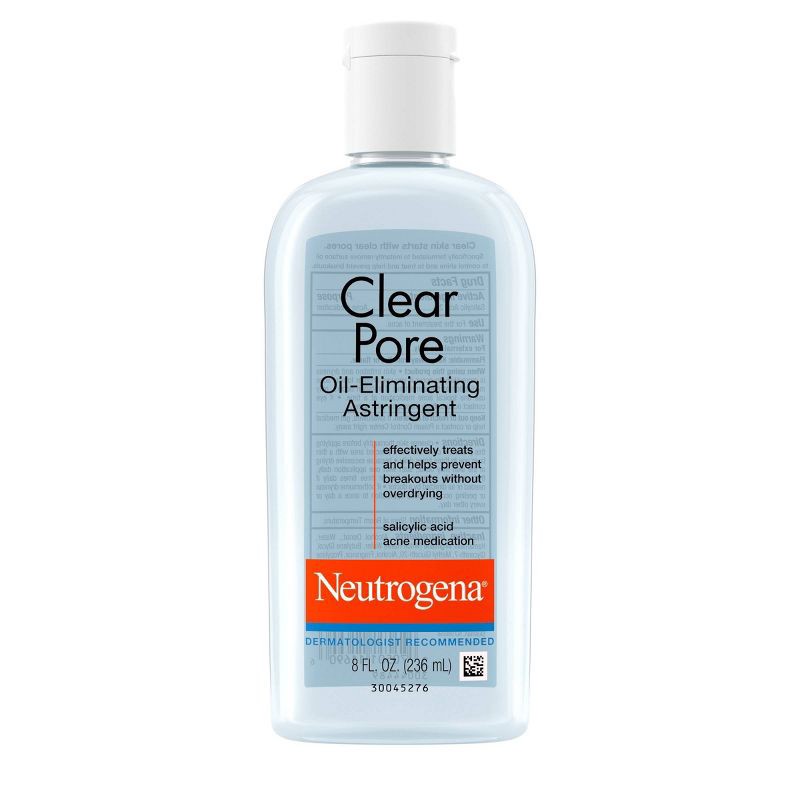 slide 1 of 8, Neutrogena Clear Pore Oil-Eliminating Facial Astringent, Pore Clearing Treatment for Acne-Prone Skin - 8 fl oz, 8 fl oz