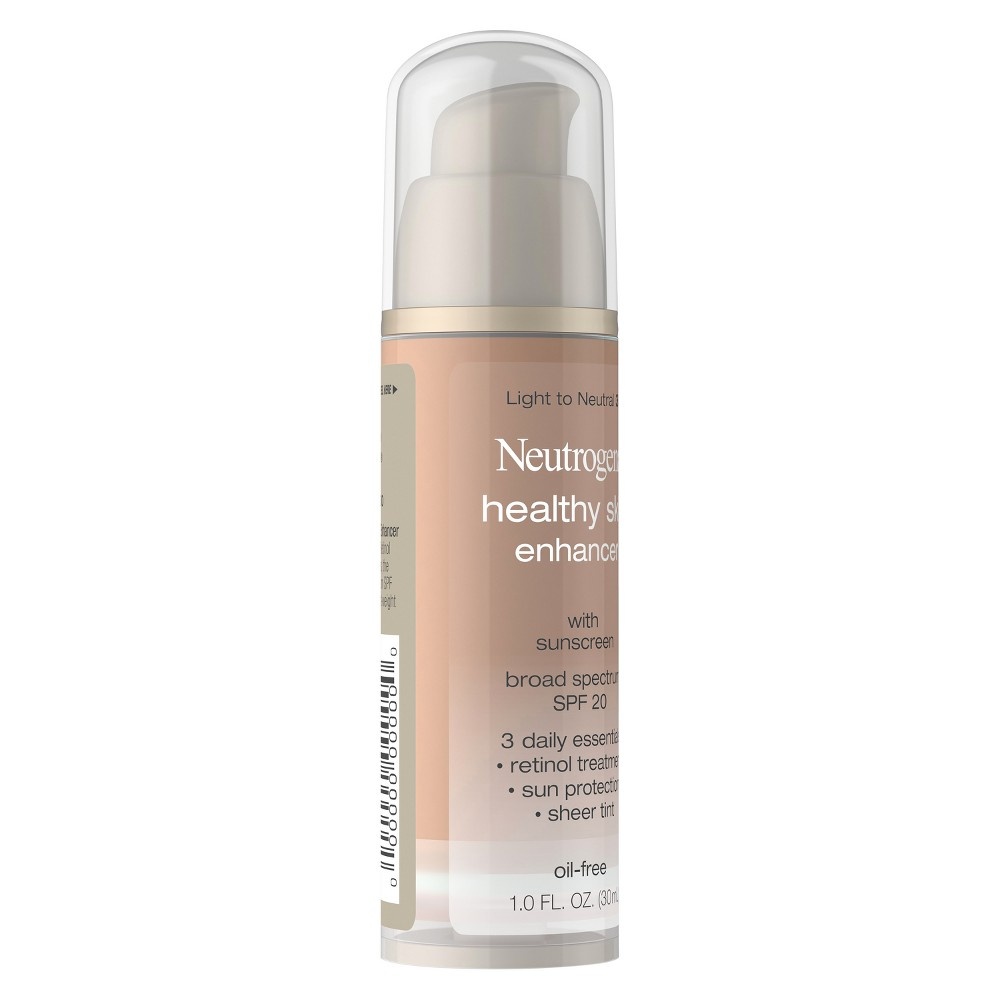 slide 2 of 9, Neutrogena Healthy Skin Enhancer Sheer Face Tint with Retinol & Broad Spectrum SPF 20 - 30 Light To Neutral - 1 fl oz, 1 ct