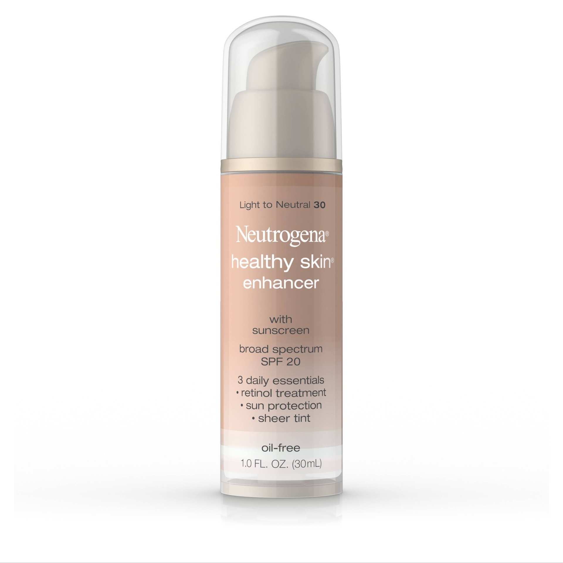 slide 1 of 9, Neutrogena Healthy Skin Enhancer Sheer Face Tint with Retinol & Broad Spectrum SPF 20 - 30 Light To Neutral - 1 fl oz, 1 ct