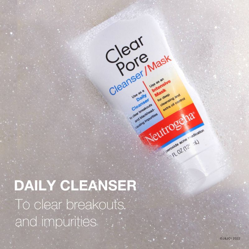 slide 4 of 8, Neutrogena Clear Pore 2 in 1 Facial Cleanser/Face Mask with Kaolin & Bentonite Clay - 4.2 fl oz, 4.2 fl oz