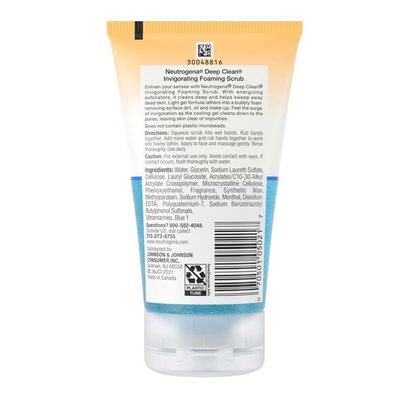 slide 3 of 7, Neutrogena Deep Clean Invigorating Foaming Facial Scrub with Glycerin - 4.2 fl oz, 4.2 fl oz