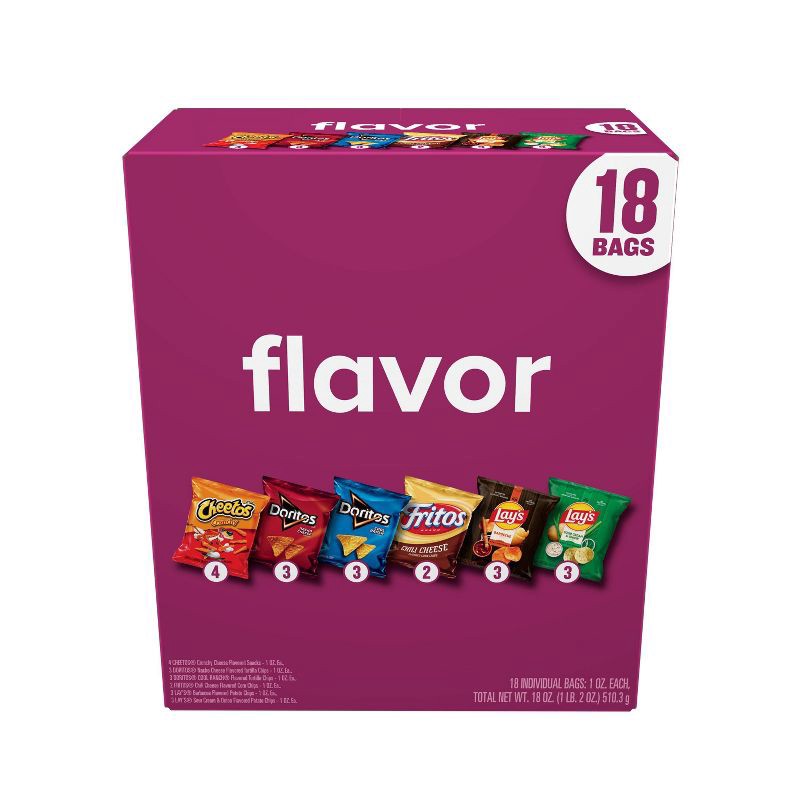 slide 1 of 9, Frito-Lay Variety Pack Flavor Mix - 18ct, 18 ct