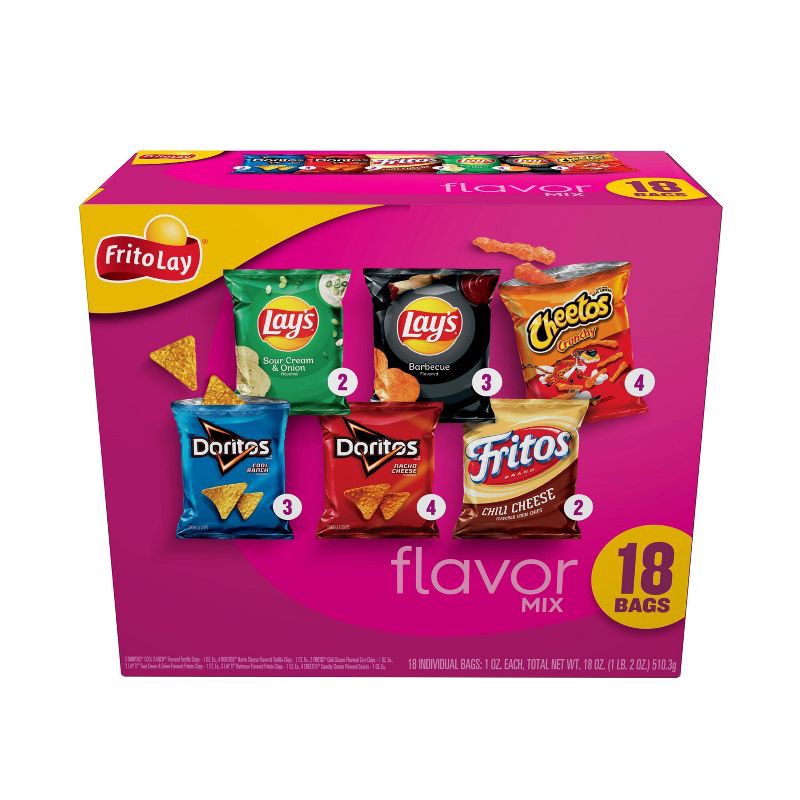 slide 1 of 7, Frito-Lay Variety Pack Flavor Mix - 18ct, 18 ct