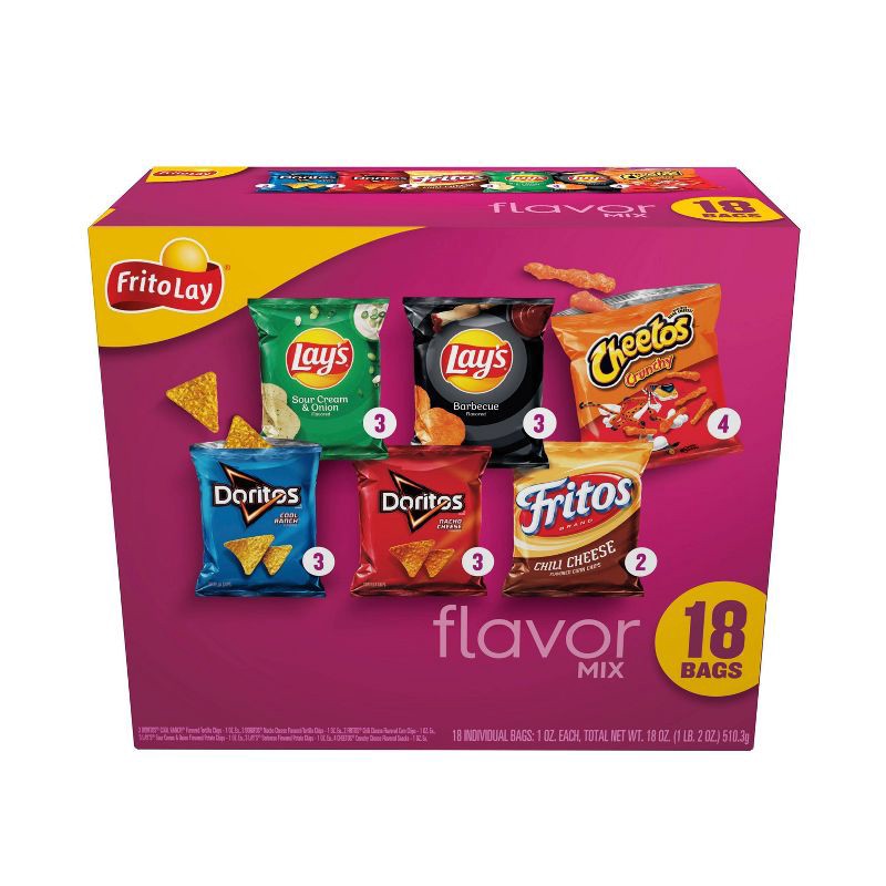 slide 1 of 7, Frito-Lay Variety Pack Flavor Mix - 18ct, 18 ct