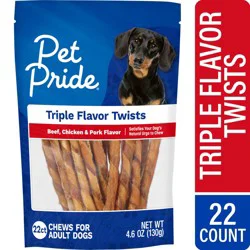Pet Pride® Twist Chews Triple Flavor Adult Dog Treats, 22 ct / 4.6 oz
