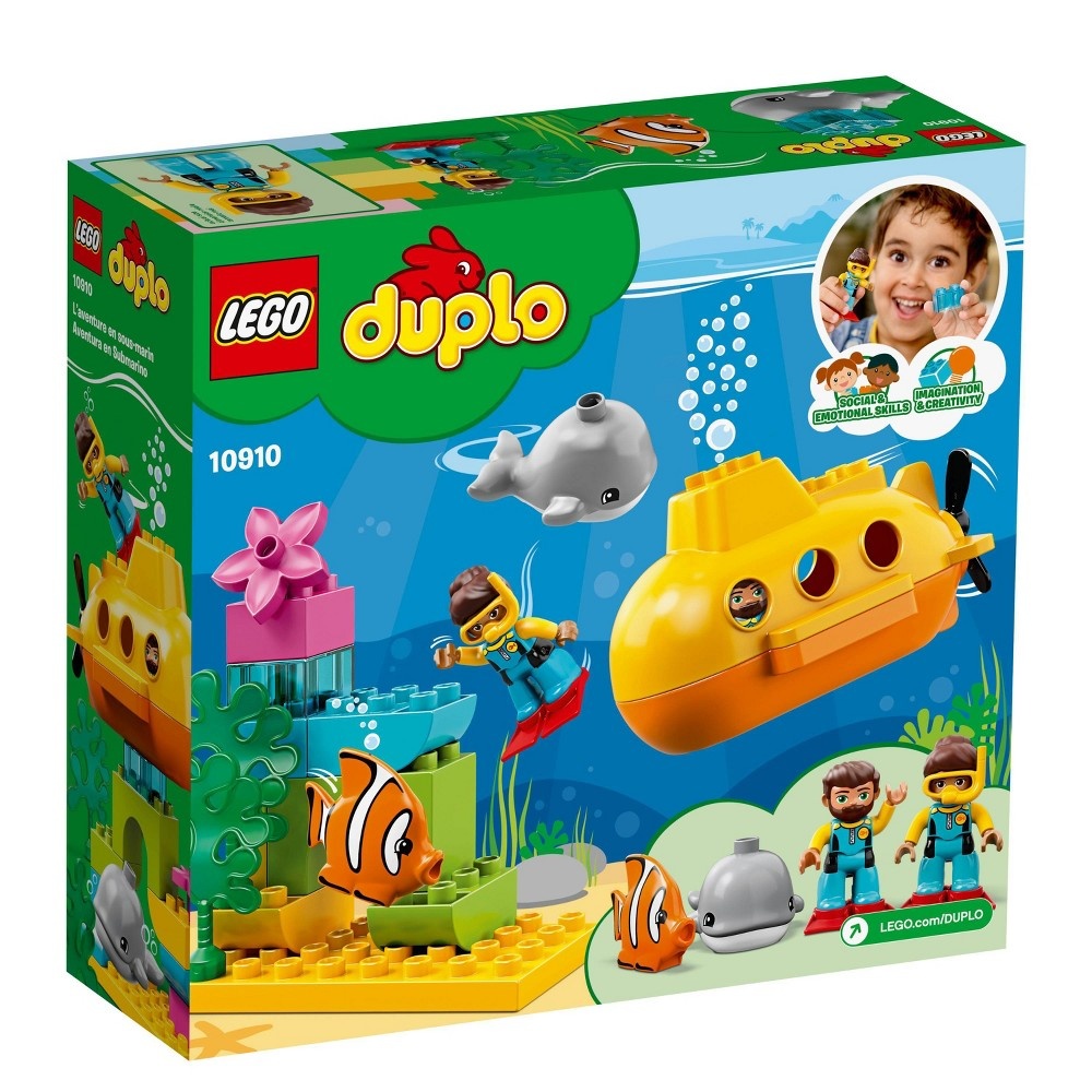 slide 2 of 7, LEGO DUPLO Submarine Adventure 10910 Bath Toy Building Set, 24 ct