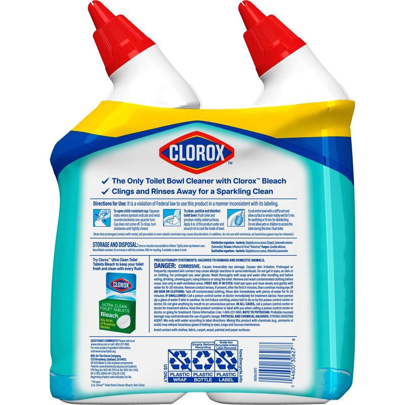 slide 14 of 18, Clorox Ocean Mist Toilet Bowl Cleaner Clinging Bleach Gel - 48 fl oz/2ct, 48 fl oz, 2 ct