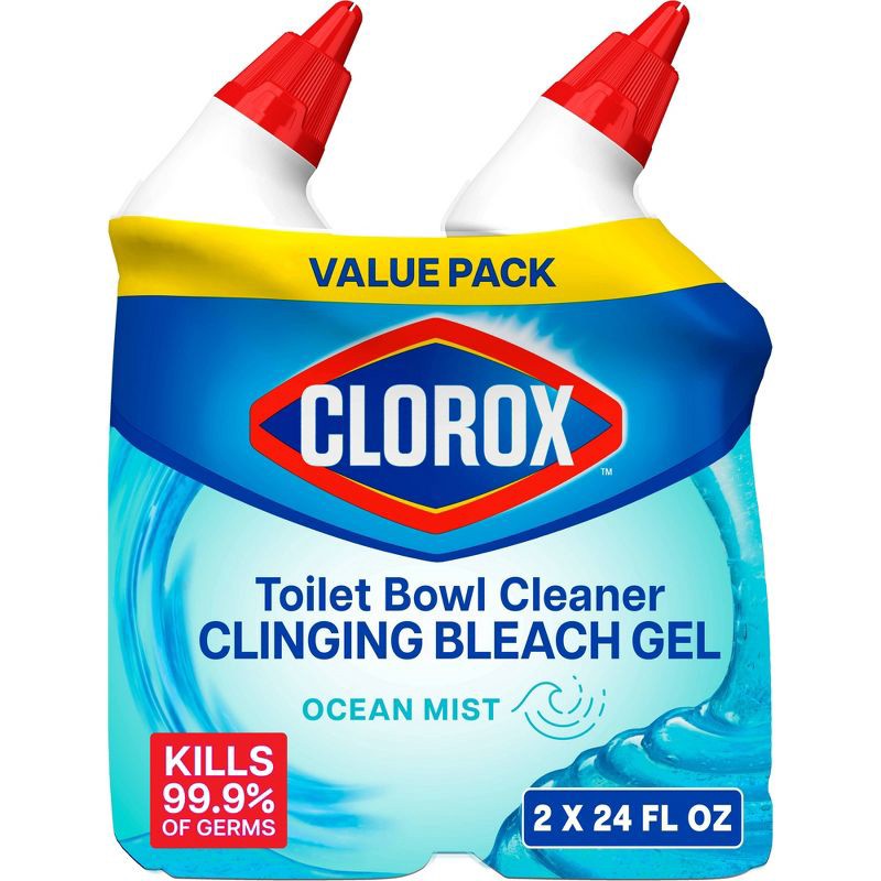 slide 1 of 18, Clorox Ocean Mist Toilet Bowl Cleaner Clinging Bleach Gel - 48 fl oz/2ct, 48 fl oz, 2 ct