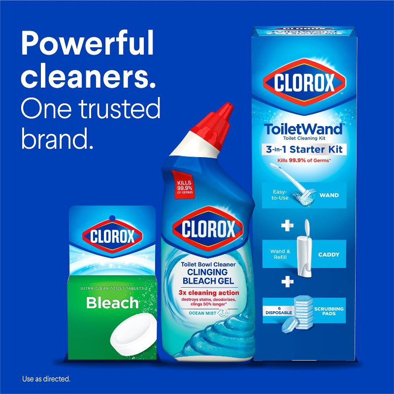 slide 11 of 18, Clorox Ocean Mist Toilet Bowl Cleaner Clinging Bleach Gel - 48 fl oz/2ct, 48 fl oz, 2 ct