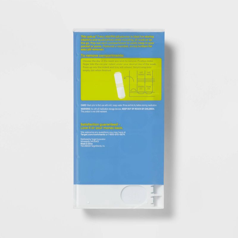 slide 3 of 3, 7-Day Pill Planner - up&up™ (Color May Vary), 1 ct
