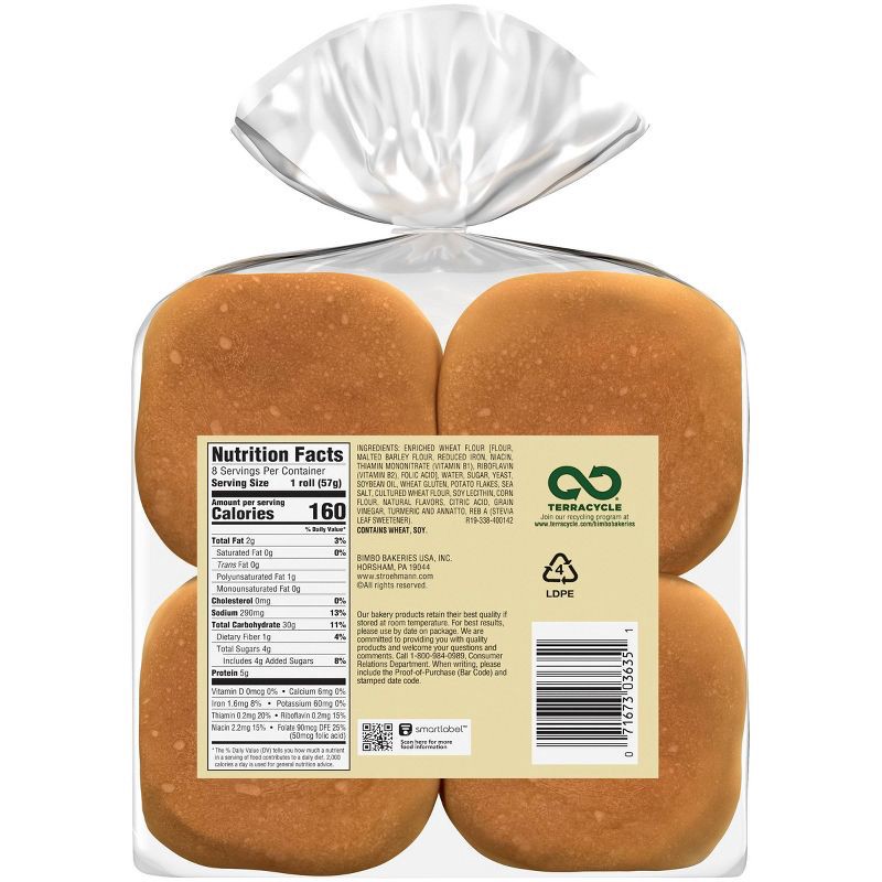 slide 5 of 6, Stroehmann Potato Buns - 16oz/8ct, 8 ct; 16 oz