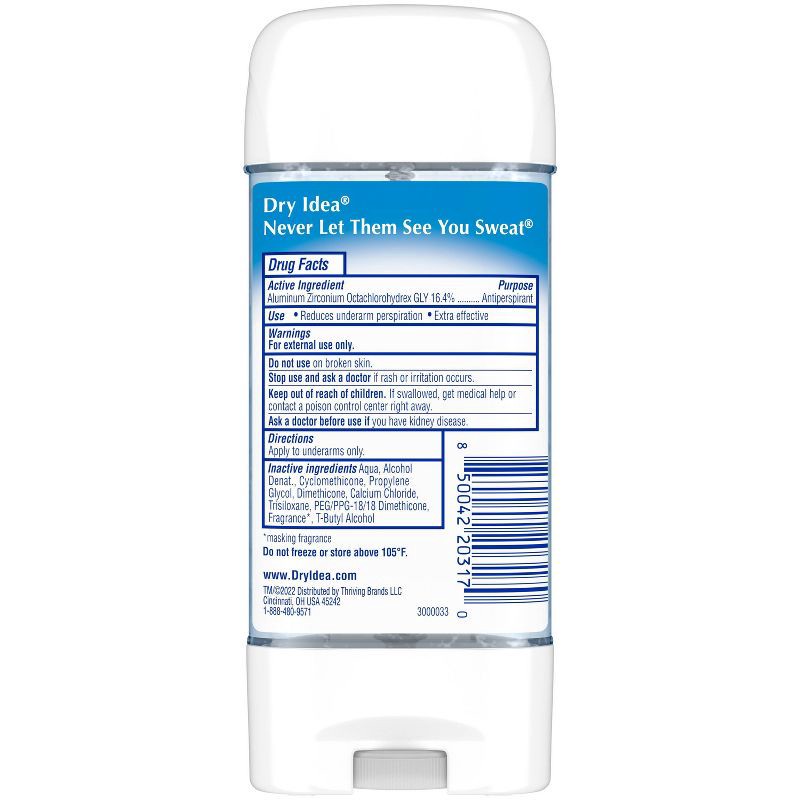 slide 5 of 6, Dry Idea AdvancedDry Unscented Hypo-Allergenic Clear Gel Antiperspirant & Deodorant 3-oz, 1 ct