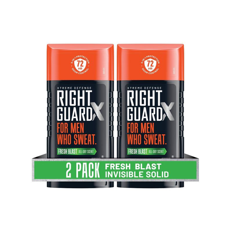 slide 4 of 9, Right Guard Xtreme Defense Invisible Solid Antiperspirant & Deodorant - Fresh Blast Scent - 2.6oz/2pk, 2 ct; 2.6 oz