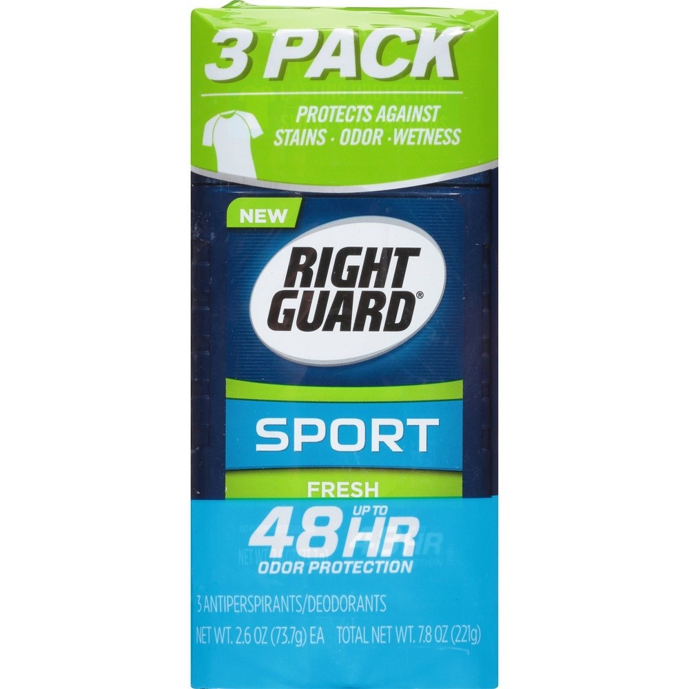 slide 5 of 6, Right Guard Sport Fresh Invisible Solid Stick Antiperspirant & Deodorant, 2.6 oz, 3 ct