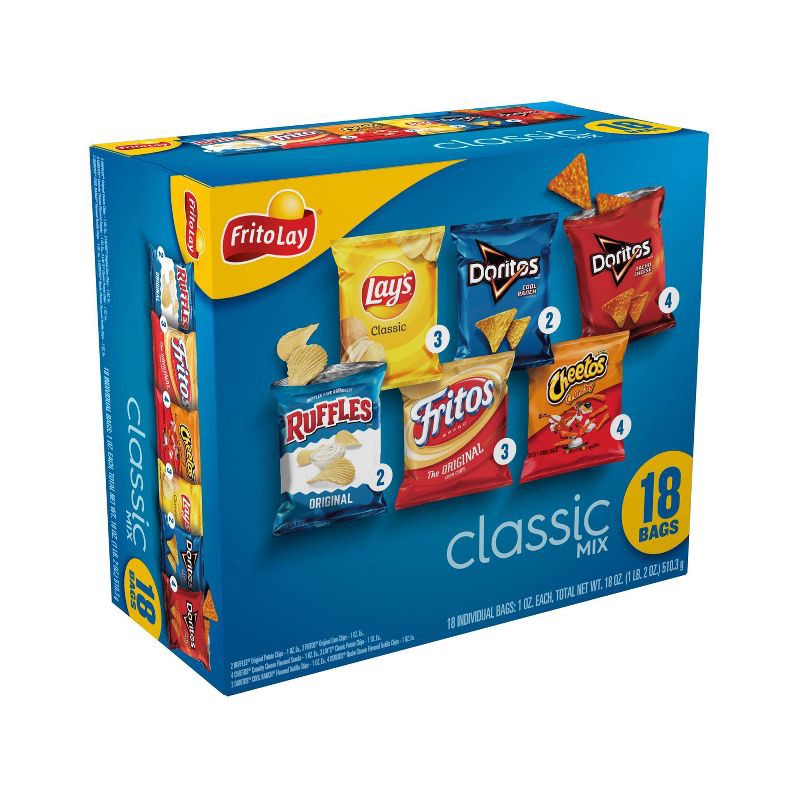 slide 3 of 11, Frito-Lay Variety Pack Classic Mix - 18ct, 18 ct
