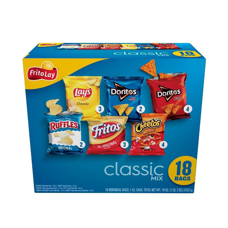 slide 1 of 11, Frito-Lay Variety Pack Classic Mix - 18ct, 18 ct