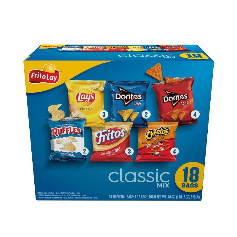 slide 1 of 11, Frito-Lay Variety Pack Classic Mix - 18ct, 18 ct