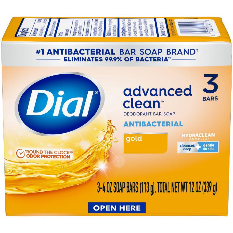 slide 2 of 9, Dial Antibacterial Deodorant Gold Bar Soap - 3pk - 4oz each, 3 ct; 4 oz