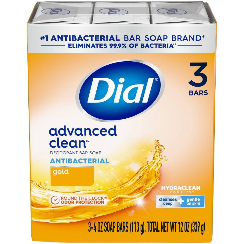 slide 1 of 9, Dial Antibacterial Deodorant Gold Bar Soap - 3pk - 4oz each, 3 ct; 4 oz