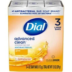 Dial Antibacterial Deodorant Gold Bar Soap - 3pk - 4oz each