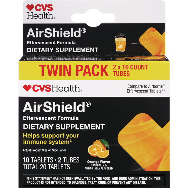 slide 1 of 1, CVS Health Airshield Orange Eff. Tabs (Vit), 20 Ct, 20 ct