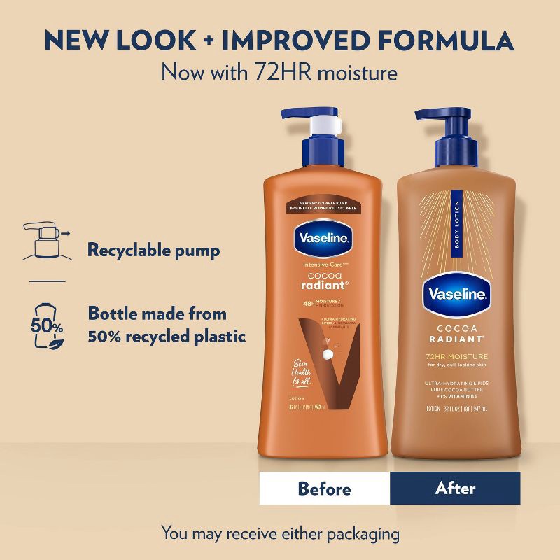 slide 3 of 9, Vaseline Intensive Care Moisturizing Body Lotion with Cocoa Butter Cocoa Radiant - 32 fl oz, 32 fl oz