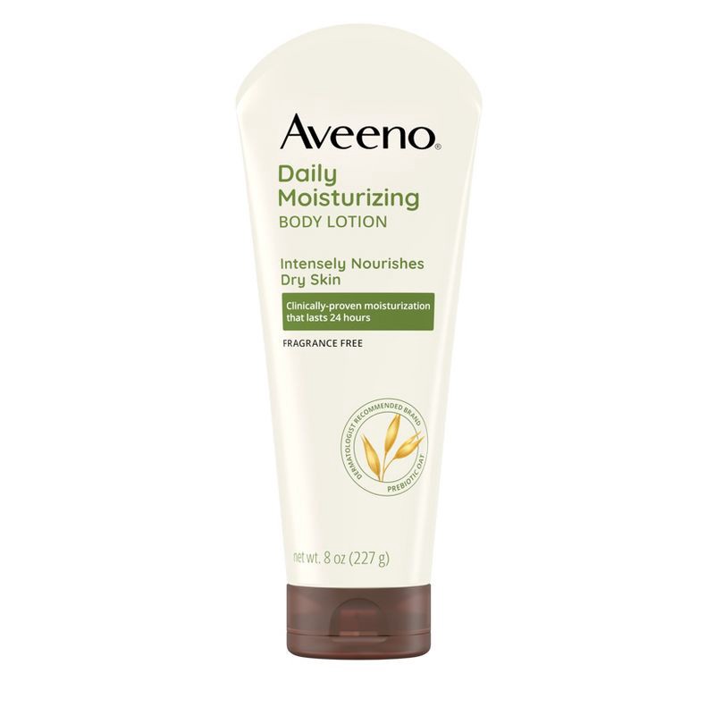 slide 2 of 8, Aveeno Daily Moisturizing Lotion For Dry Skin - Fragrance Free - 8 fl oz, 8 fl oz