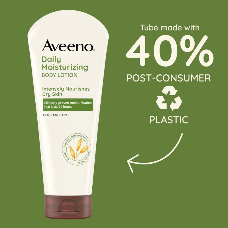 slide 4 of 8, Aveeno Daily Moisturizing Lotion For Dry Skin - Fragrance Free - 8 fl oz, 8 fl oz