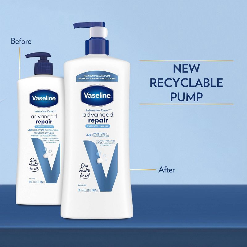 slide 4 of 8, Vaseline Intensive Care Moisturizing Advance Repair Body Lotion - Unscented - 32 fl oz, 32 fl oz