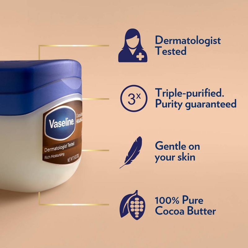 slide 7 of 7, Vaseline Cocoa Butter Petroleum Jelly 7.5oz, 7.5 oz