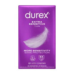 Durex Extra Sensitive Extra Lubricated Ultra Thin Condoms - 12ct