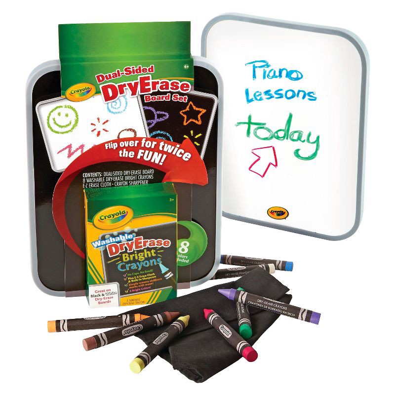 Crayola Dual Sided Dry Erase Board Set with Dry Erase Crayons 8ct 8 ct Shipt