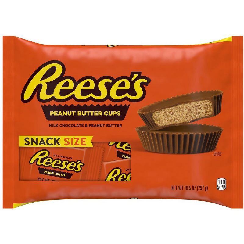 slide 1 of 6, Reese's Milk Chocolate Peanut Butter Cups Snack Size Candy - 10.5oz, 10.5 oz