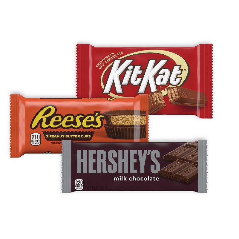 slide 4 of 5, Reese's, Hershey's and Kit Kat Milk Chocolate Candy Bars Variety Pack - 18ct, 18 ct