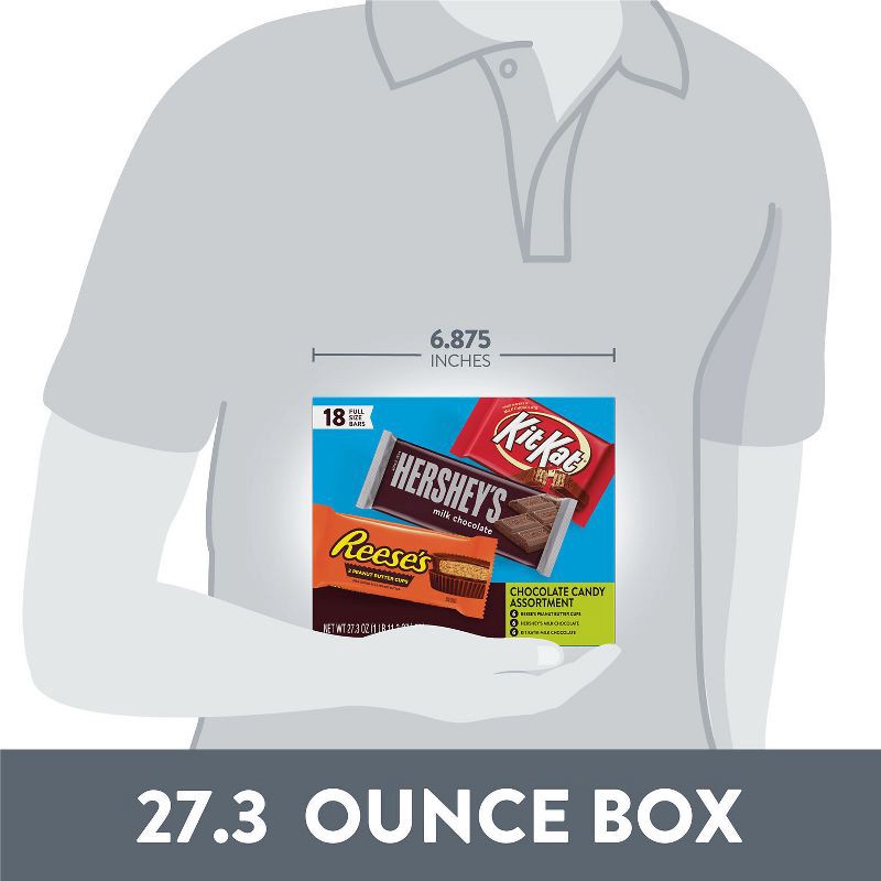 slide 5 of 5, Reese's, Hershey's and Kit Kat Milk Chocolate Candy Bars Variety Pack - 18ct, 18 ct